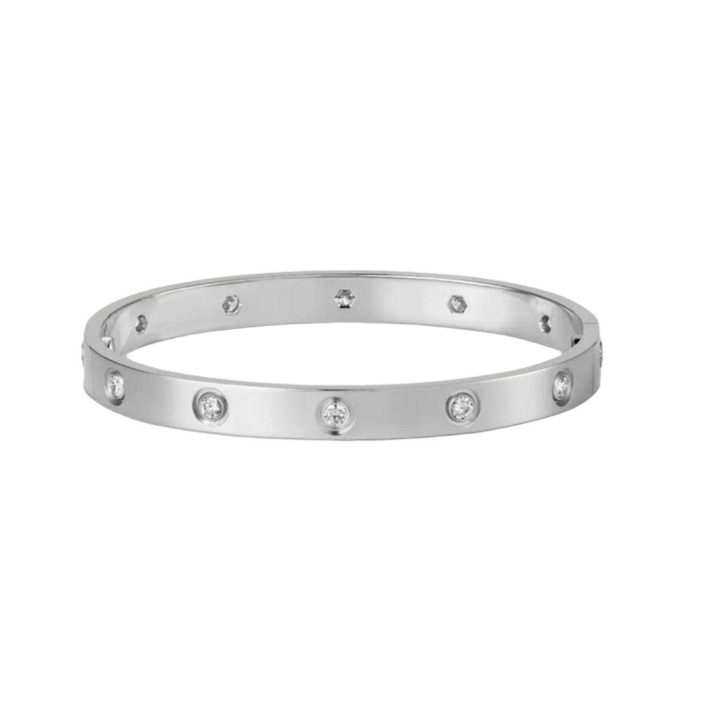 10 Diamond Colaphos Bangle - Silver