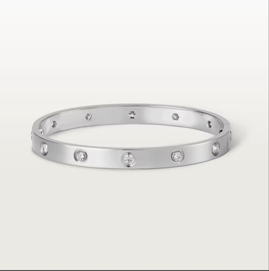 10 Diamond Colaphos Bangle - Silver