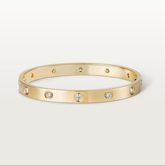 10 Diamond Colaphos Bangle - Gold