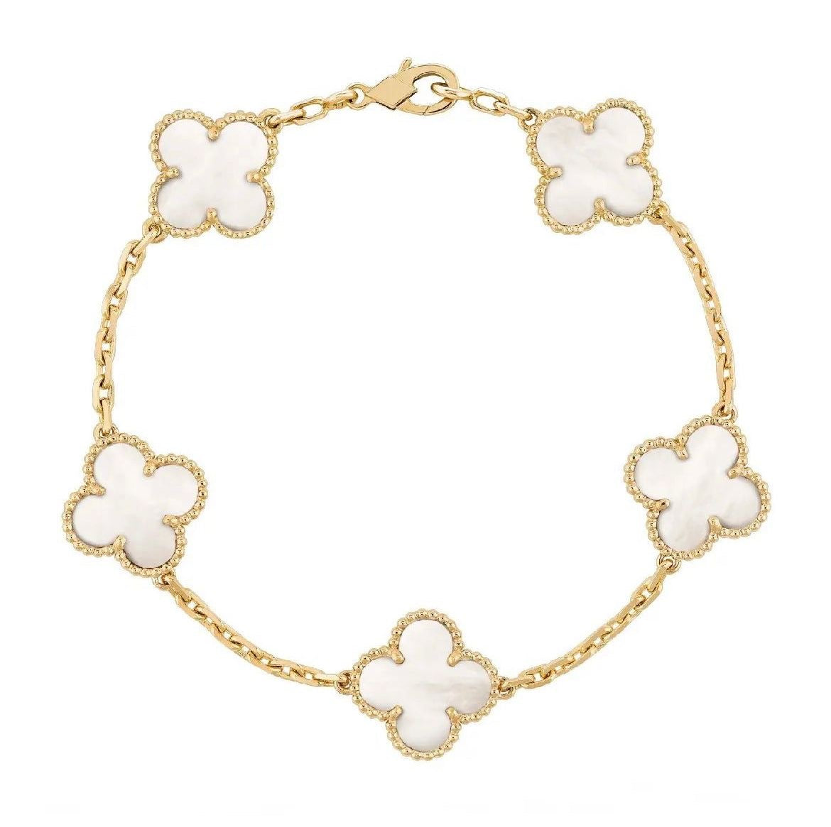 White Clover Bracelet - Gold