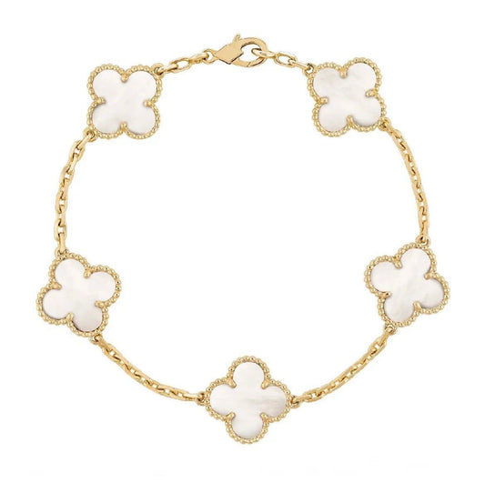 White Clover Bracelet - Gold